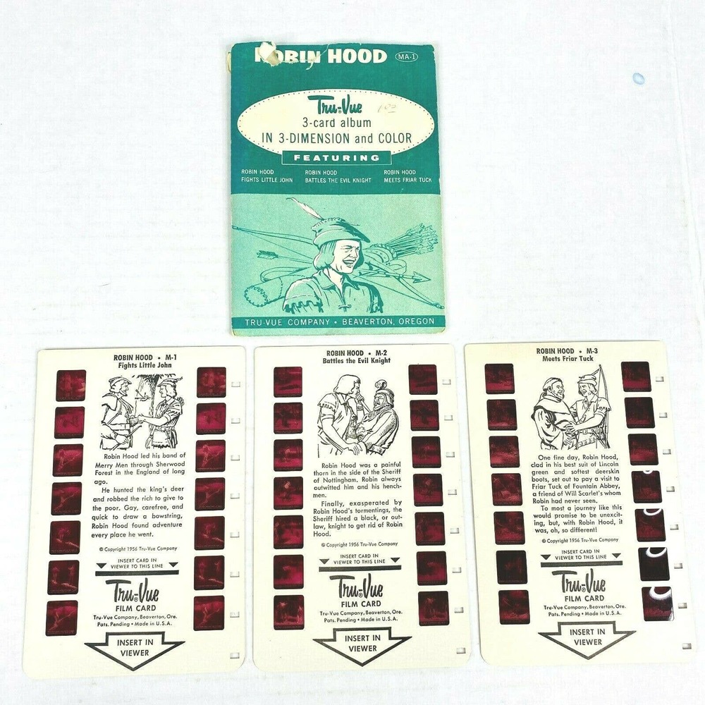 3‎ Tru Vue 3D Viewer Film Cards Robin Hood 1956